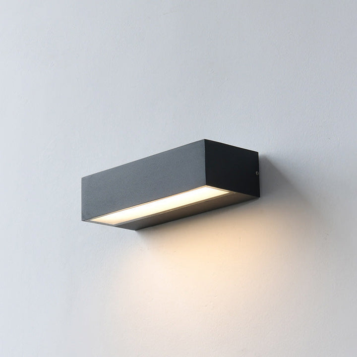 Modern Minimalist Rectangular Bar Waterproof Aluminum LED Wall Sconce Lamp For Garden | Kalsten