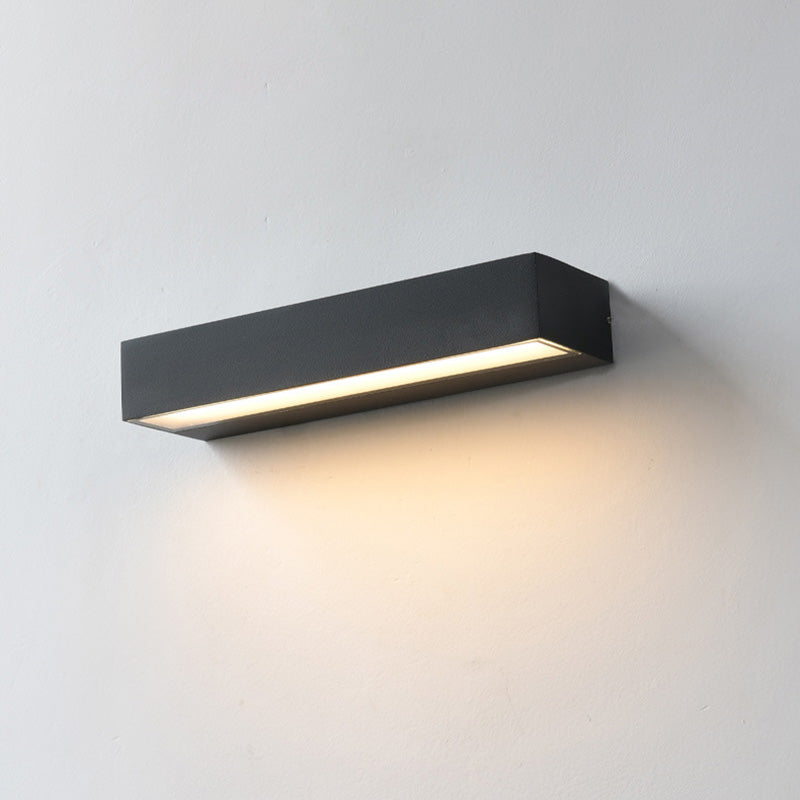 Modern Minimalist Rectangular Bar Waterproof Aluminum LED Wall Sconce Lamp For Garden | Kalsten