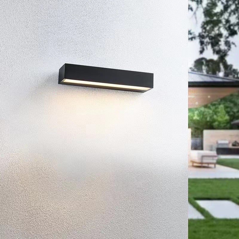 Modern Minimalist Rectangular Bar Waterproof Aluminum LED Wall Sconce Lamp For Garden | Kalsten