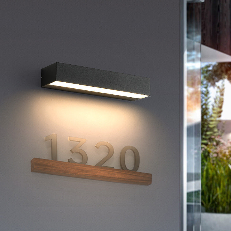 Modern Minimalist Rectangular Bar Waterproof Aluminum LED Wall Sconce Lamp For Garden | Kalsten