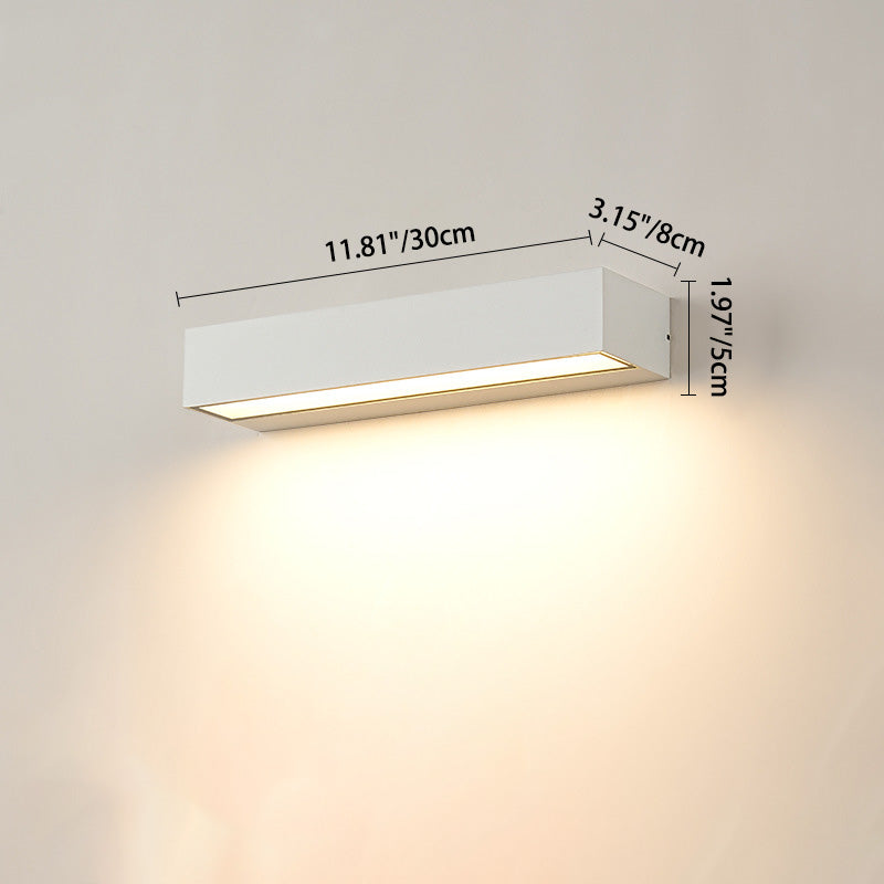 Modern Minimalist Rectangular Bar Waterproof Aluminum LED Wall Sconce Lamp For Garden | Kalsten