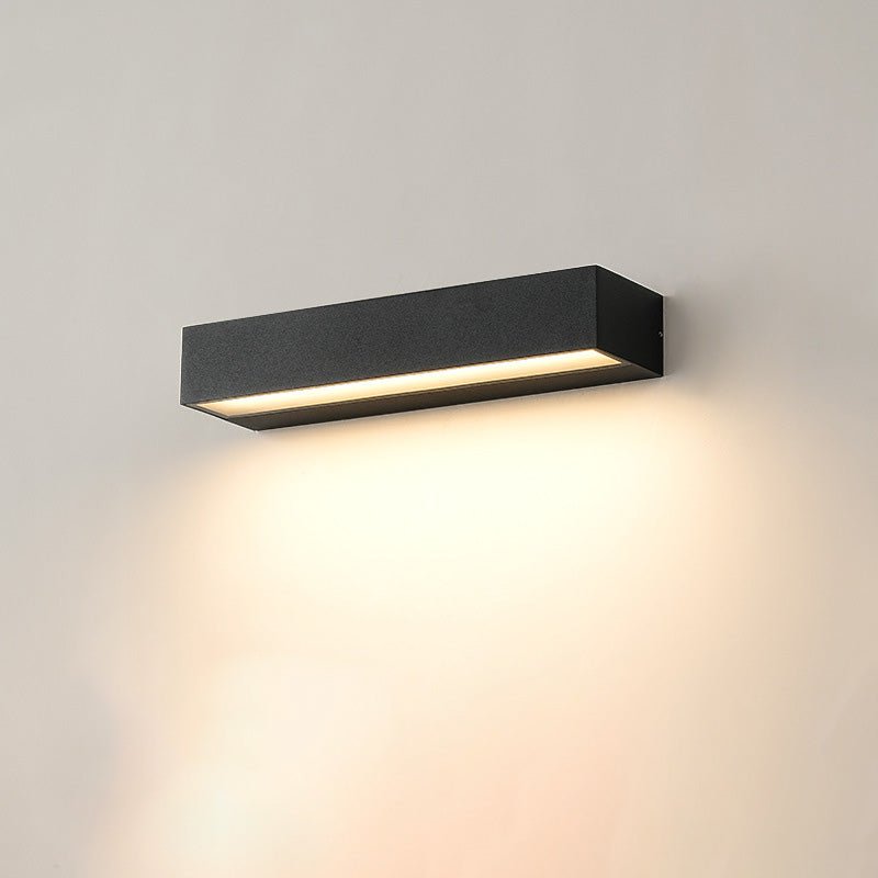 Modern Minimalist Rectangular Bar Waterproof Aluminum LED Wall Sconce Lamp For Garden | Kalsten