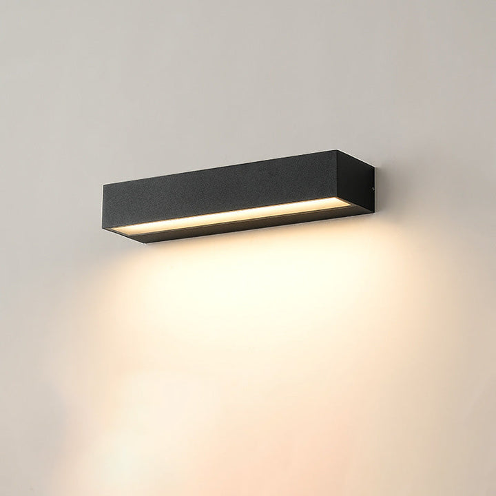 Modern Minimalist Rectangular Bar Waterproof Aluminum LED Wall Sconce Lamp For Garden | Kalsten