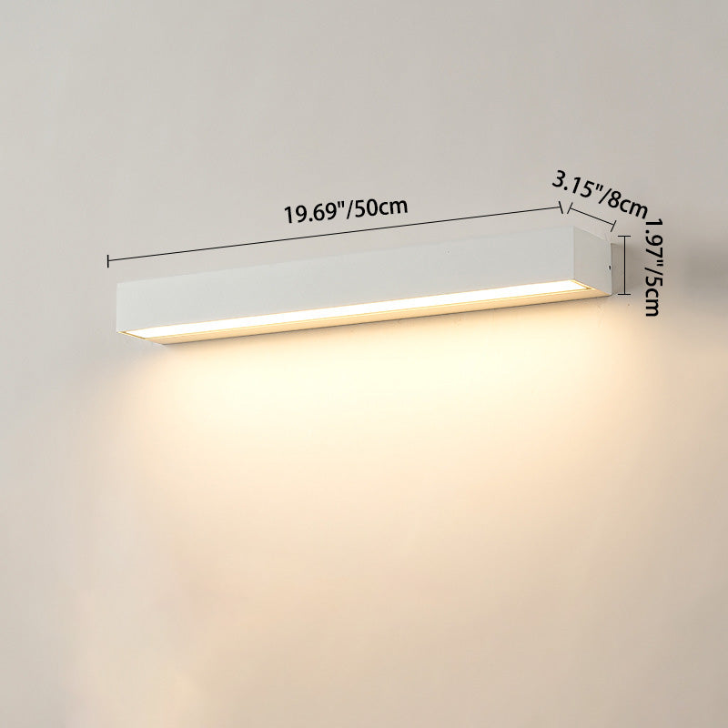 Modern Minimalist Rectangular Bar Waterproof Aluminum LED Wall Sconce Lamp For Garden | Kalsten