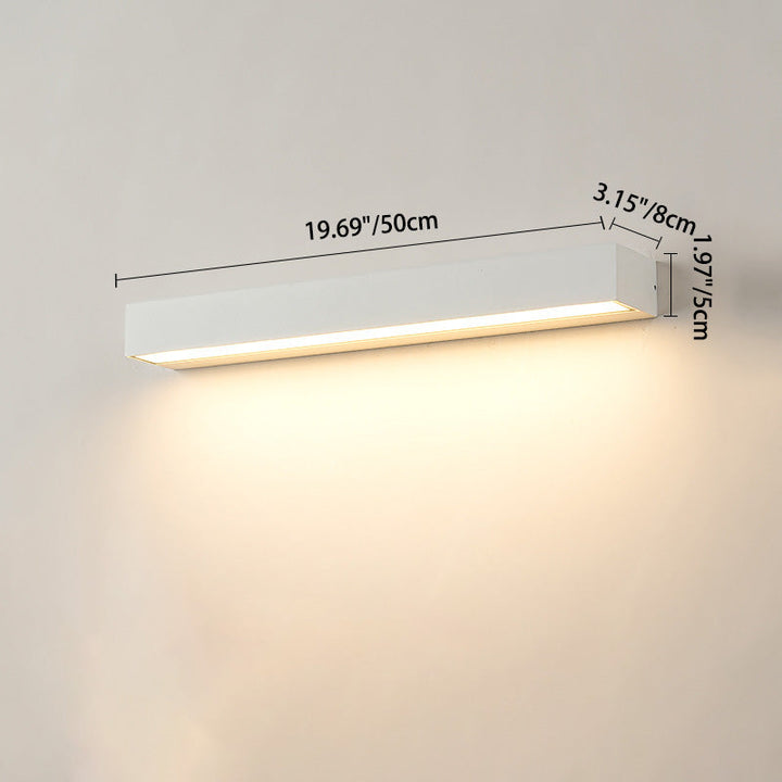 Modern Minimalist Rectangular Bar Waterproof Aluminum LED Wall Sconce Lamp For Garden | Kalsten
