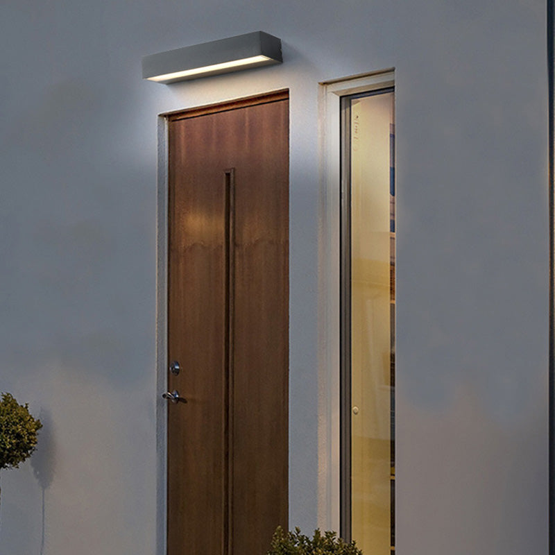 Modern Minimalist Rectangular Bar Waterproof Aluminum LED Wall Sconce Lamp For Garden | Kalsten