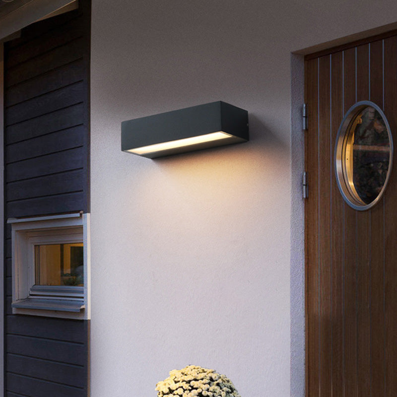 Modern Minimalist Rectangular Bar Waterproof Aluminum LED Wall Sconce Lamp For Garden | Kalsten