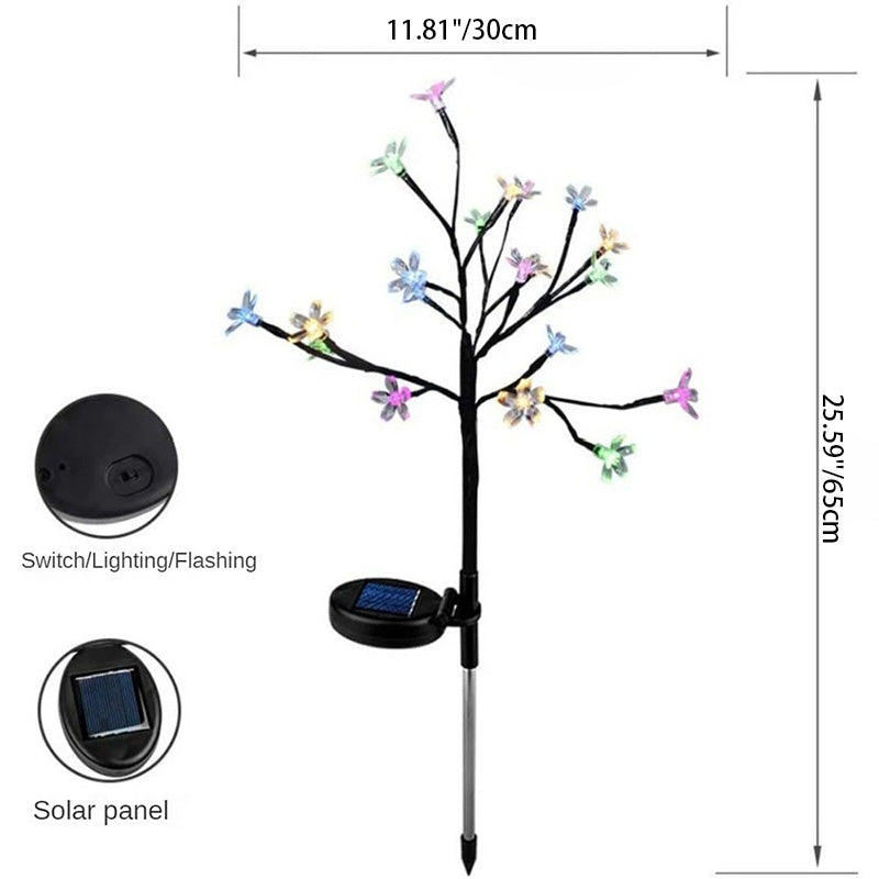 Modern Art Deco Cherry Blossom Lotus Plastic LED Outdoor Ground Plug Light For Garden | Kalsten