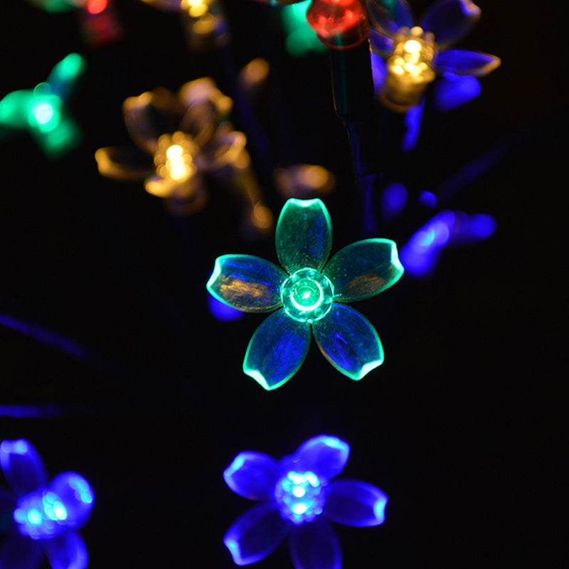 Modern Art Deco Cherry Blossom Lotus Plastic LED Outdoor Ground Plug Light For Garden | Kalsten