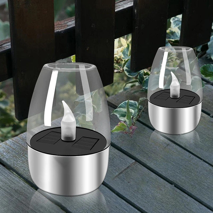 Modern Minimalist Candle Round PC Stainless Steel LED Outdoor Light For Garden | Kalsten