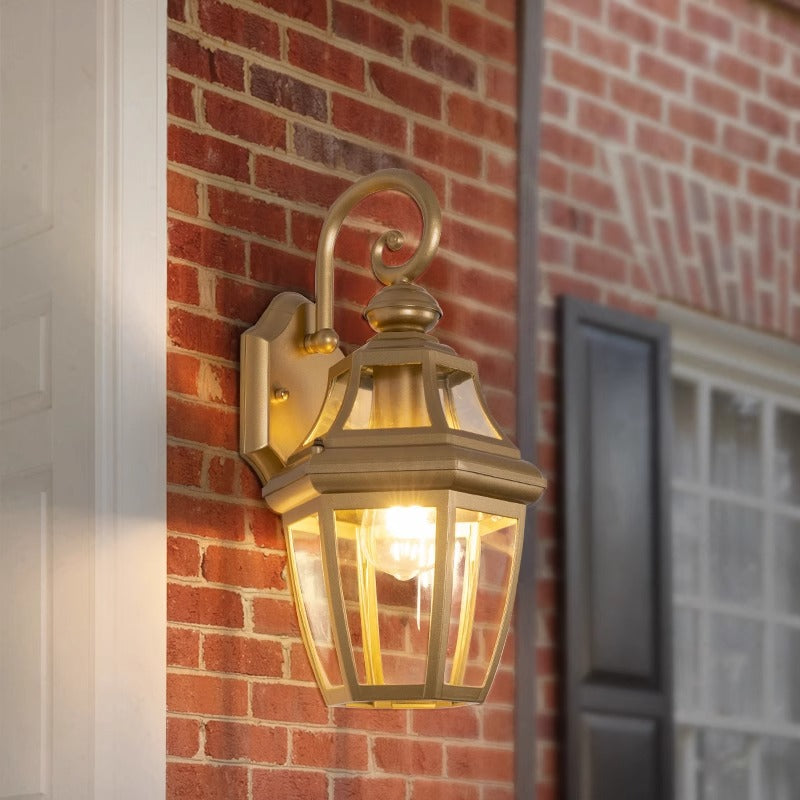 Contemporary Nordic Round Court Waterproof Glass Hardware 1-Light Wall Sconce Lamp For Outdoor Patio | Kalsten