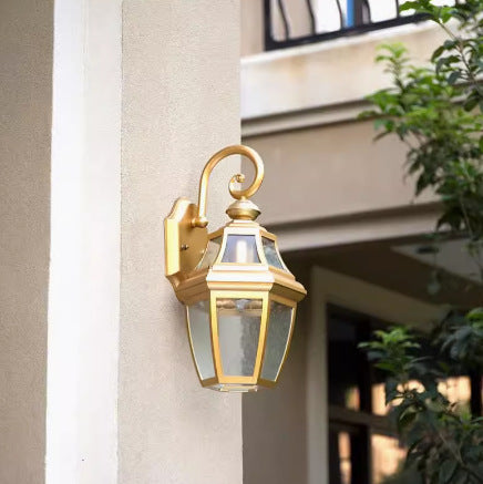 Contemporary Nordic Round Court Waterproof Glass Hardware 1-Light Wall Sconce Lamp For Outdoor Patio | Kalsten