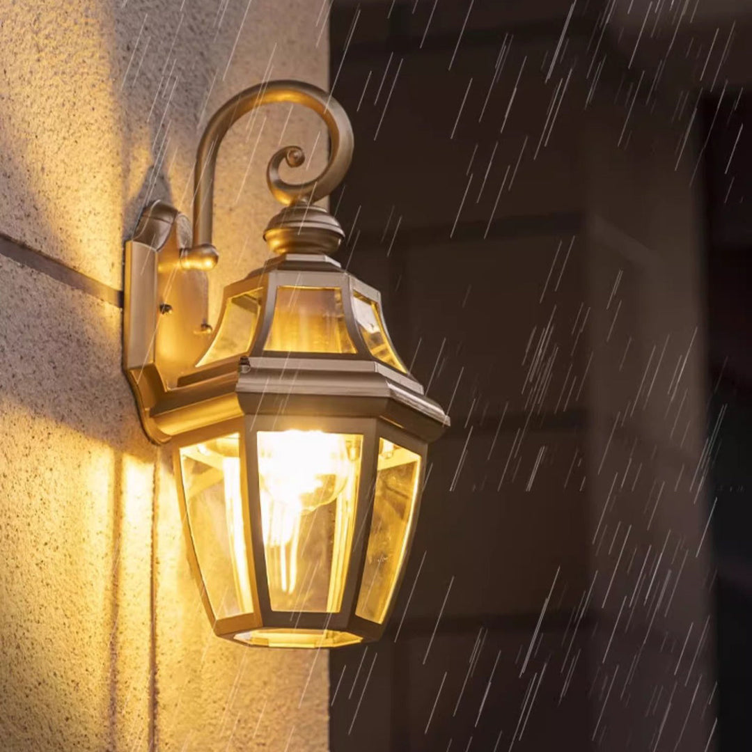 Contemporary Nordic Round Court Waterproof Glass Hardware 1-Light Wall Sconce Lamp For Outdoor Patio | Kalsten