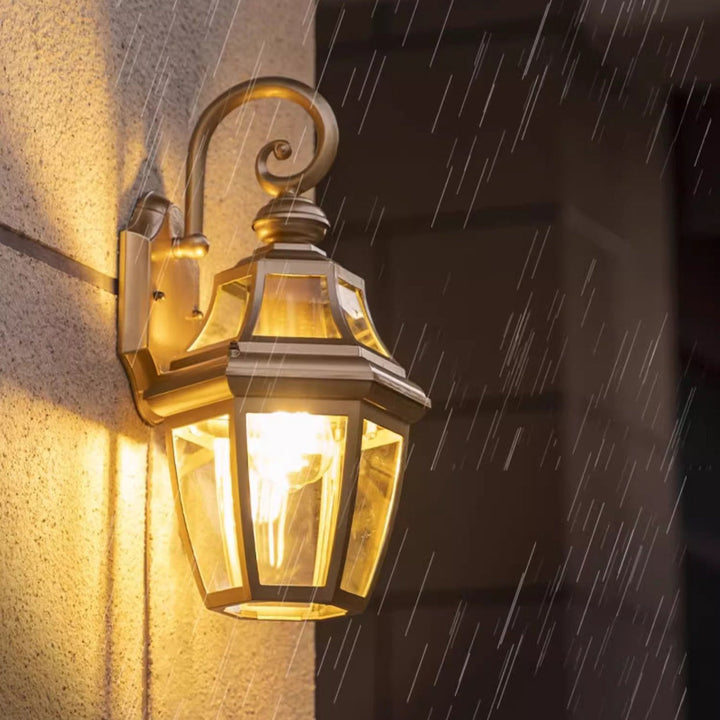 Contemporary Nordic Round Court Waterproof Glass Hardware 1-Light Wall Sconce Lamp For Outdoor Patio | Kalsten