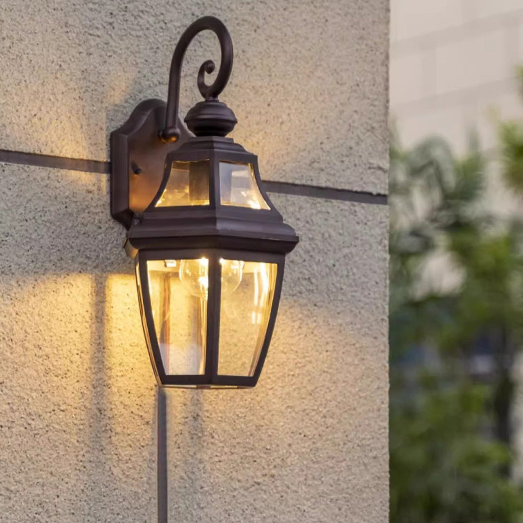 Contemporary Nordic Round Court Waterproof Glass Hardware 1-Light Wall Sconce Lamp For Outdoor Patio | Kalsten
