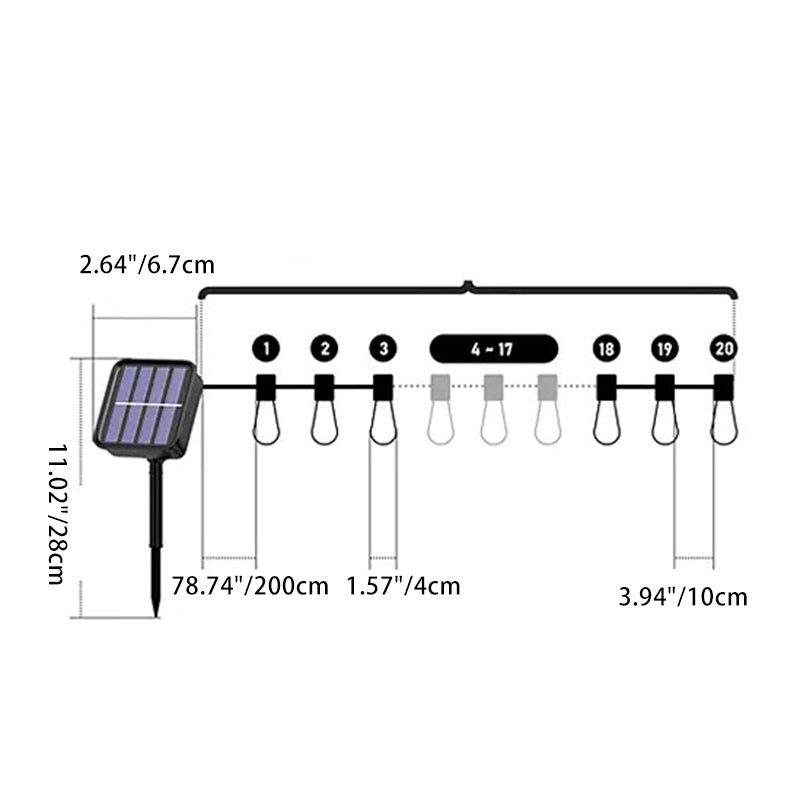 Modern Minimalist Round Long Line Glass Iron LED String Light For Garden | Kalsten