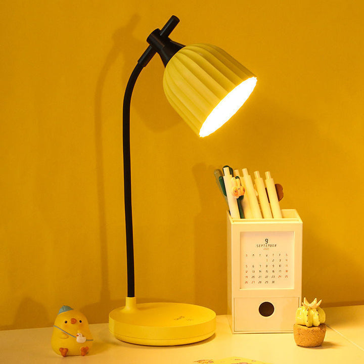 Modern Minimalistic Round Folded ABS LED Table Lamp For Living Room | Kalsten