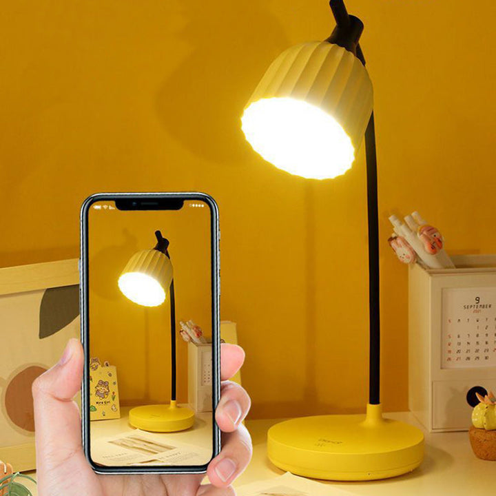 Modern Minimalistic Round Folded ABS LED Table Lamp For Living Room | Kalsten