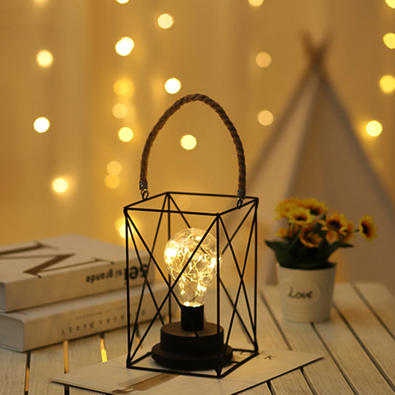 Modern Minimalist Vertical Striped Square Round Iron LED Table Lamp For Living Room | Kalsten