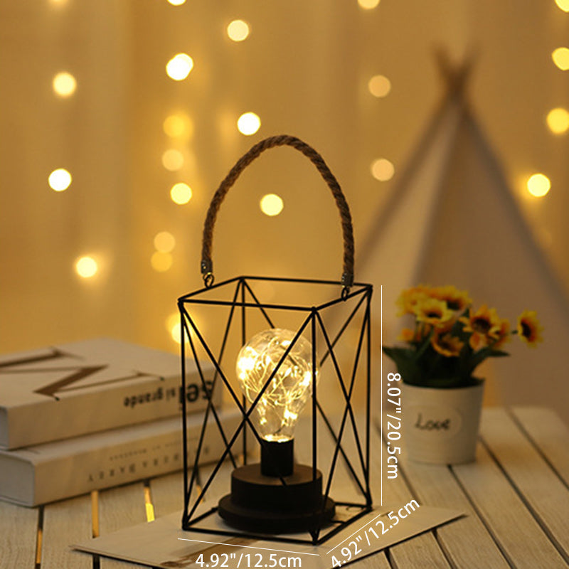 Modern Minimalist Vertical Striped Square Round Iron LED Table Lamp For Living Room | Kalsten