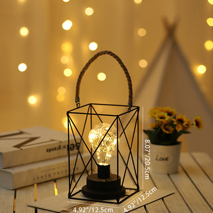 Modern Minimalist Vertical Striped Square Round Iron LED Table Lamp For Living Room | Kalsten