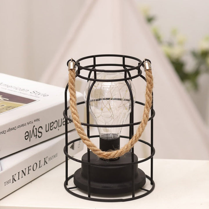 Modern Minimalist Vertical Striped Square Round Iron LED Table Lamp For Living Room | Kalsten