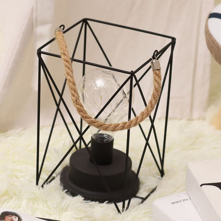 Modern Minimalist Vertical Striped Square Round Iron LED Table Lamp For Living Room | Kalsten