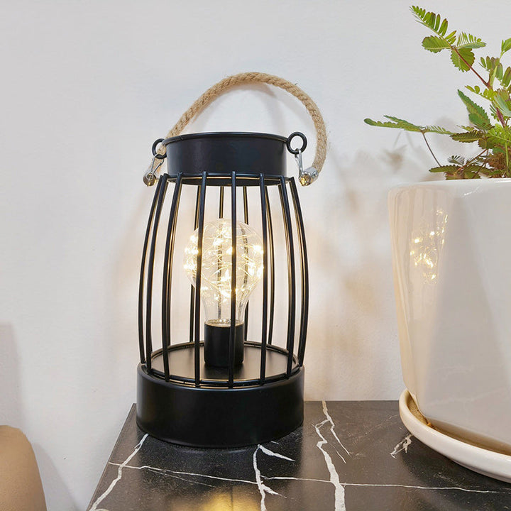 Modern Minimalist Vertical Striped Square Round Iron LED Table Lamp For Living Room | Kalsten
