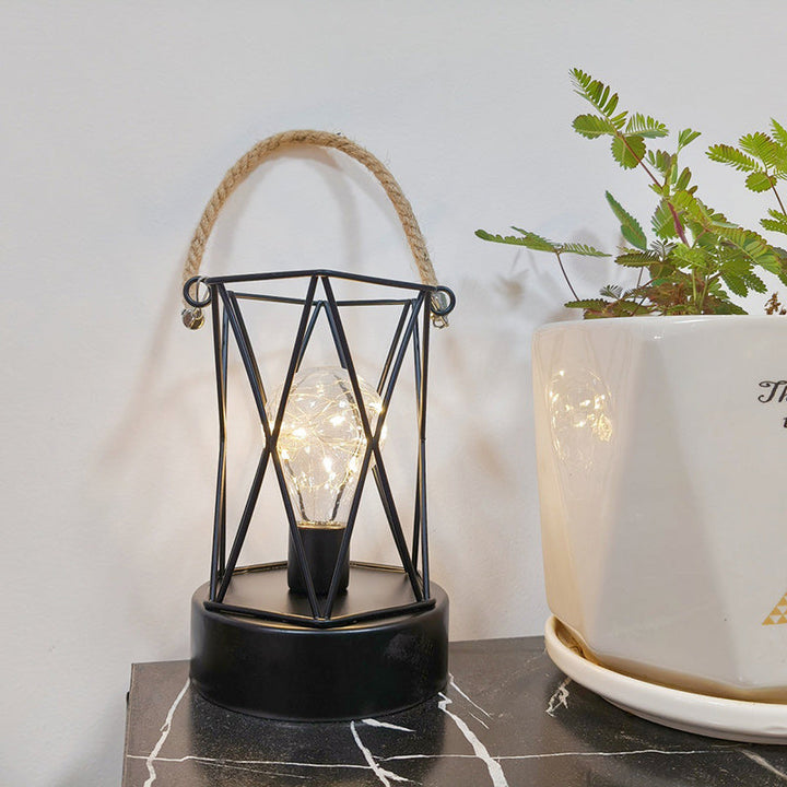 Modern Minimalist Vertical Striped Square Round Iron LED Table Lamp For Living Room | Kalsten