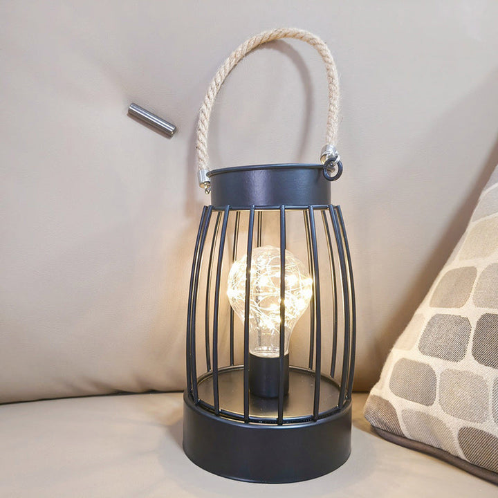 Modern Minimalist Vertical Striped Square Round Iron LED Table Lamp For Living Room | Kalsten