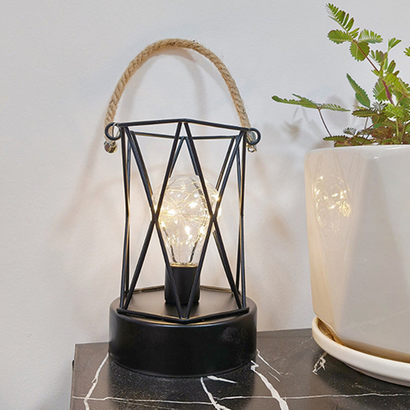 Modern Minimalist Vertical Striped Square Round Iron LED Table Lamp For Living Room | Kalsten