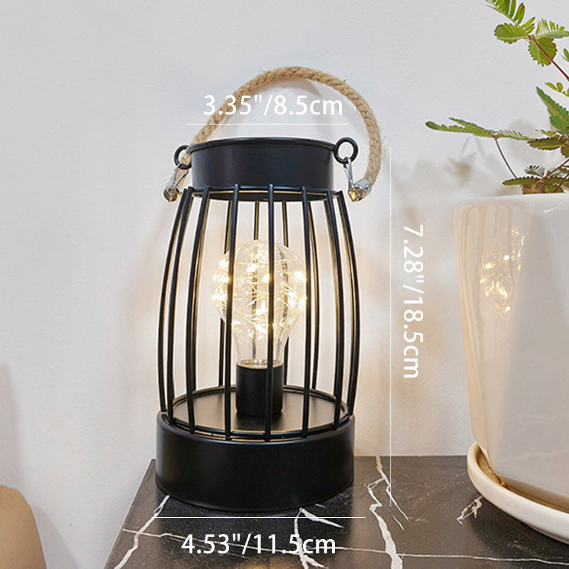 Modern Minimalist Vertical Striped Square Round Iron LED Table Lamp For Living Room | Kalsten