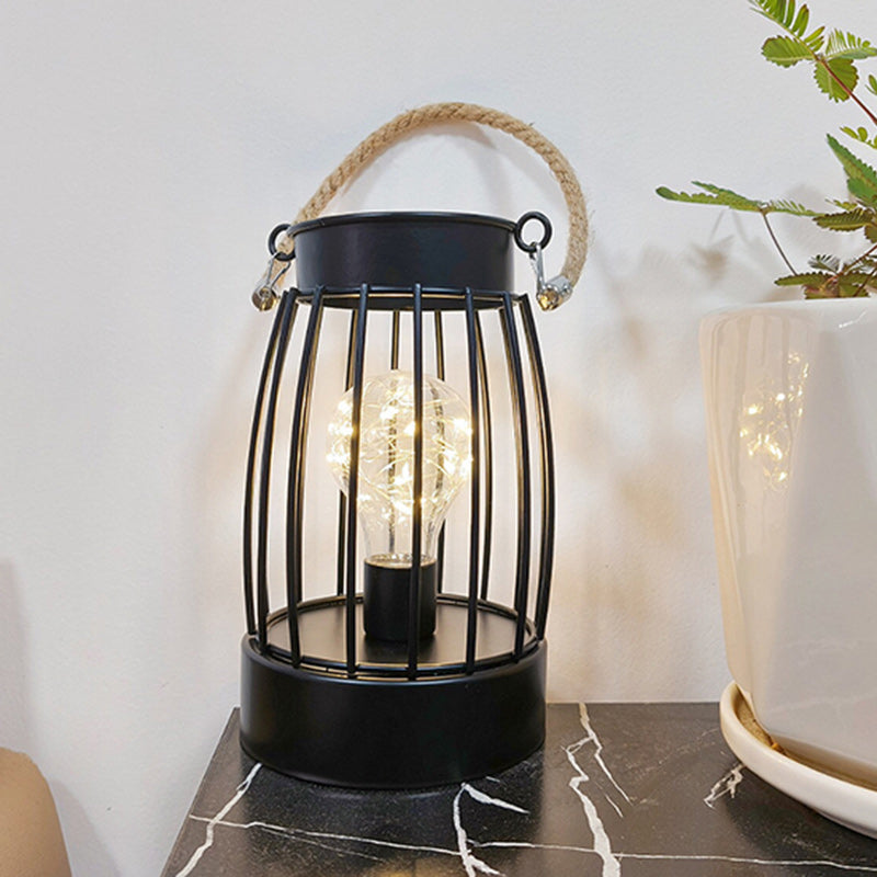 Modern Minimalist Vertical Striped Square Round Iron LED Table Lamp For Living Room | Kalsten