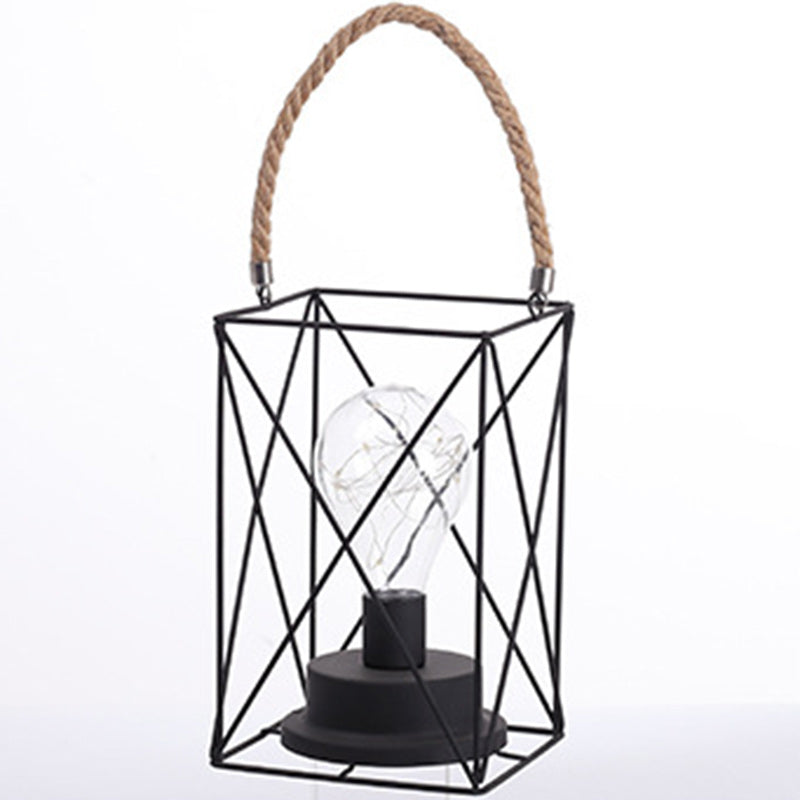 Modern Minimalist Vertical Striped Square Round Iron LED Table Lamp For Living Room | Kalsten