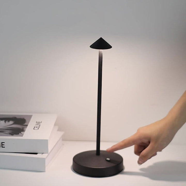 Modern Simplicity Triangle Cone Round Acrylic Cylinder Iron LED Table Lamp for the Living Room | Kalsten