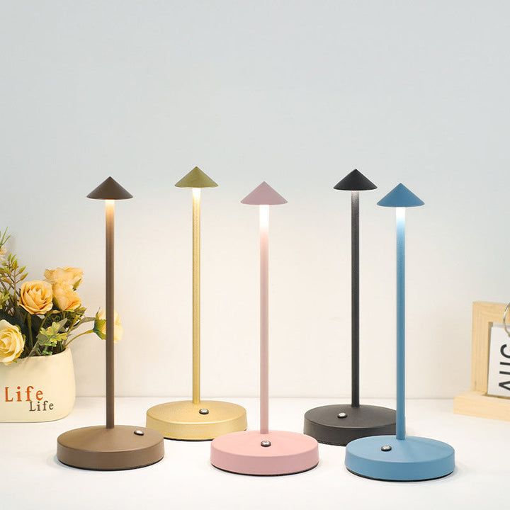 Modern Simplicity Triangle Cone Round Acrylic Cylinder Iron LED Table Lamp for the Living Room | Kalsten