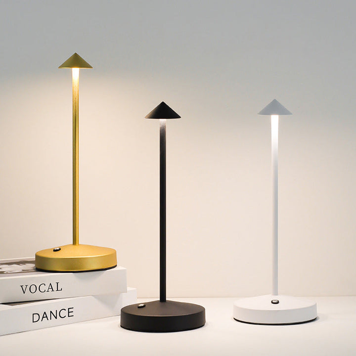 Modern Simplicity Triangle Cone Round Acrylic Cylinder Iron LED Table Lamp for the Living Room | Kalsten