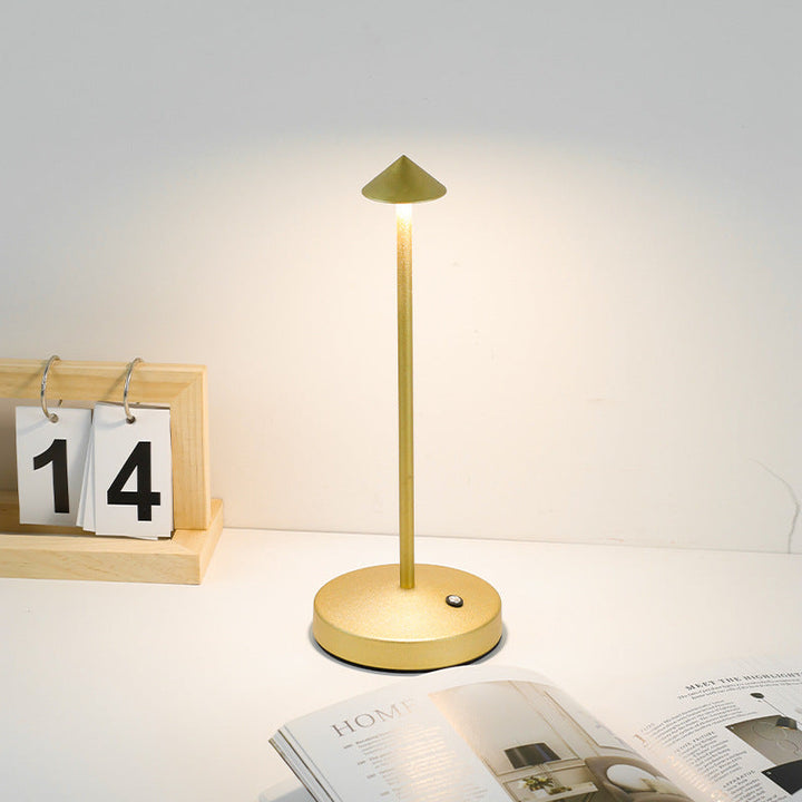 Modern Simplicity Triangle Cone Round Acrylic Cylinder Iron LED Table Lamp for the Living Room | Kalsten