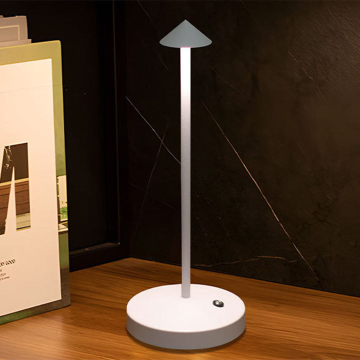 Modern Simplicity Triangle Cone Round Acrylic Cylinder Iron LED Table Lamp for the Living Room | Kalsten
