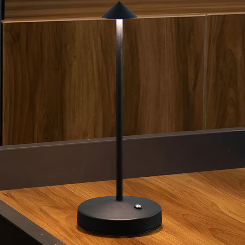 Modern Simplicity Triangle Cone Round Acrylic Cylinder Iron LED Table Lamp for the Living Room | Kalsten