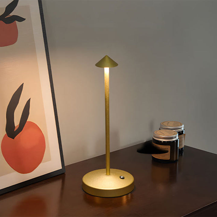 Modern Simplicity Triangle Cone Round Acrylic Cylinder Iron LED Table Lamp for the Living Room | Kalsten