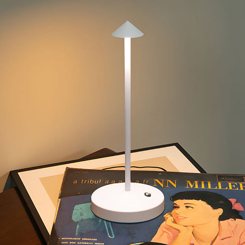 Modern Simplicity Triangle Cone Round Acrylic Cylinder Iron LED Table Lamp for the Living Room | Kalsten