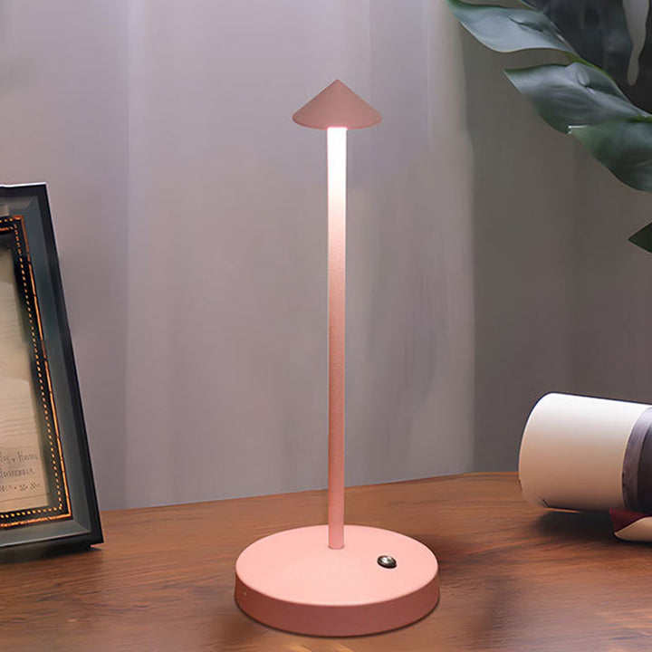 Modern Simplicity Triangle Cone Round Acrylic Cylinder Iron LED Table Lamp for the Living Room | Kalsten