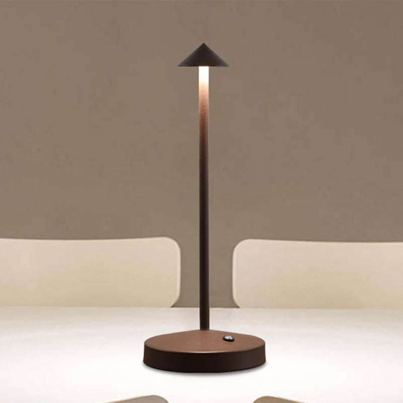 Modern Simplicity Triangle Cone Round Acrylic Cylinder Iron LED Table Lamp for the Living Room | Kalsten