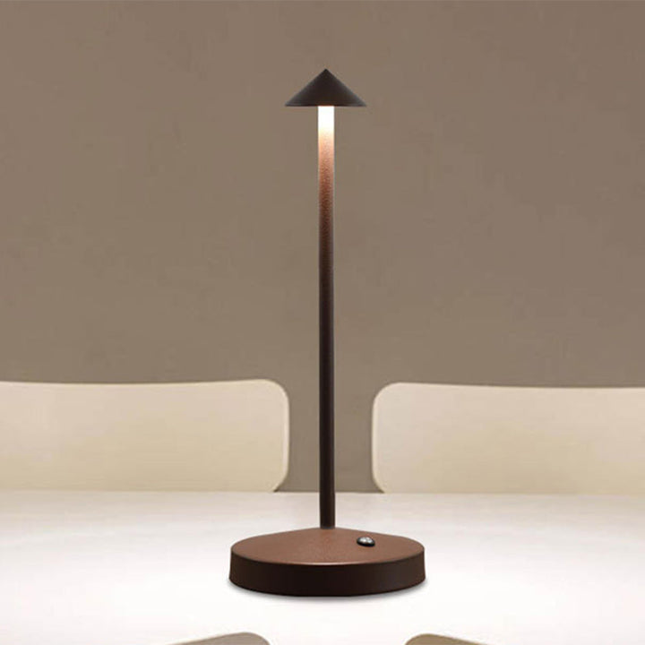 Modern Simplicity Triangle Cone Round Acrylic Cylinder Iron LED Table Lamp for the Living Room | Kalsten