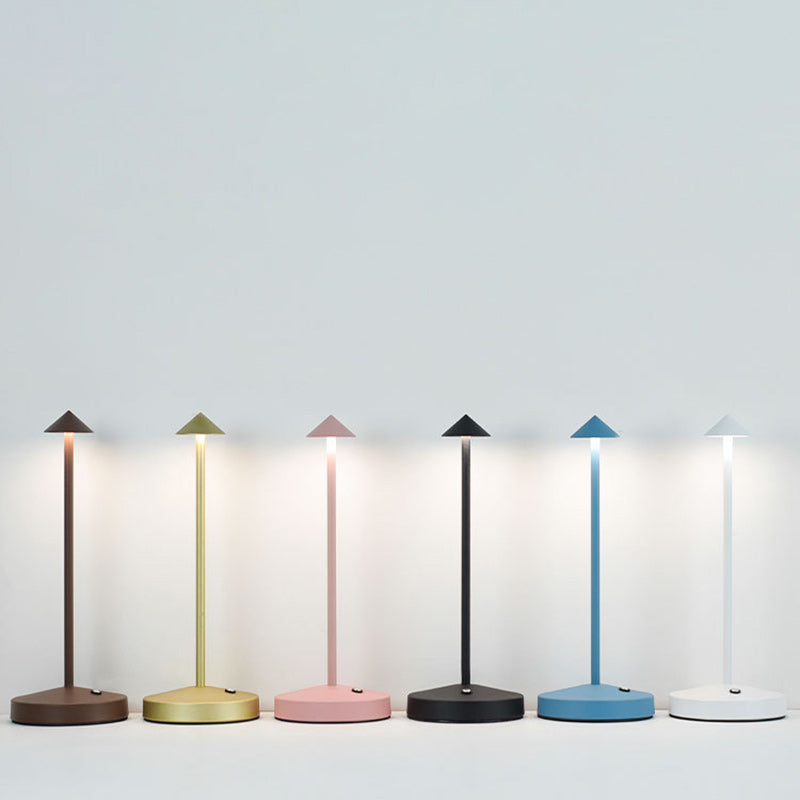 Modern Simplicity Triangle Cone Round Acrylic Cylinder Iron LED Table Lamp for the Living Room | Kalsten