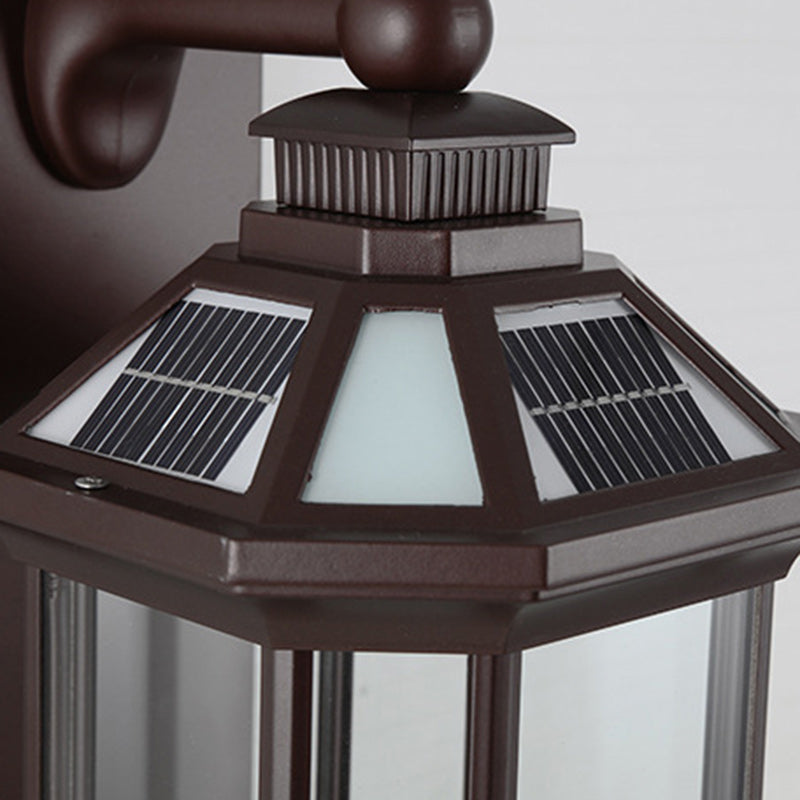 Traditional Vintage Octagonal Square Waterproof Glass Aluminum 1-Light Wall Sconce Lamp For Outdoor Patio | Kalsten