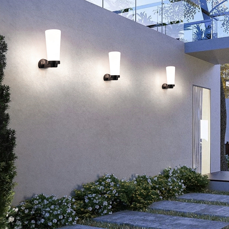 Modern Simplicity Flower Cone Square Cylinder Ball Acrylic ABS Iron 1-Light Wall Sconce Lamp For Outdoor Patio | Kalsten