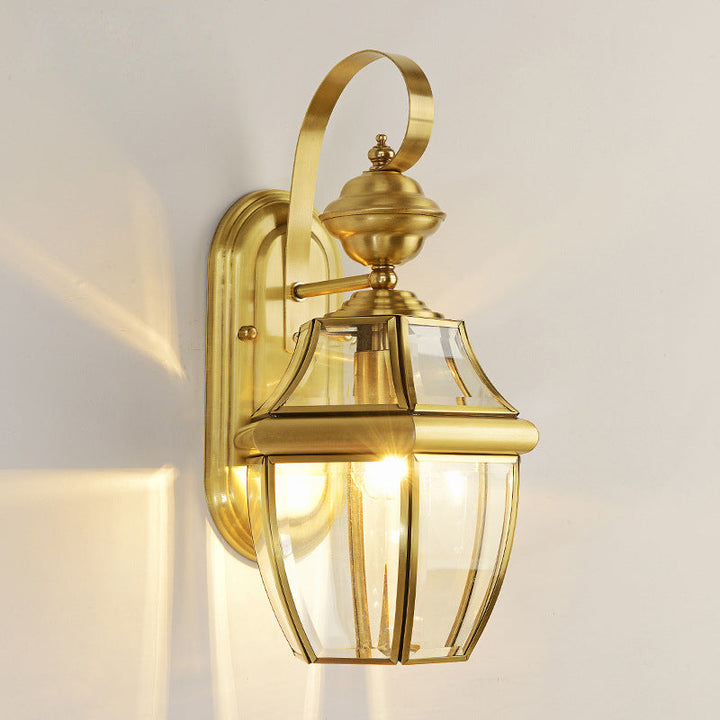 Contemporary Scandinavian Hexagonal Round Square Glass Brass 1/3 Light Wall Sconce Lamp For Garden | Kalsten