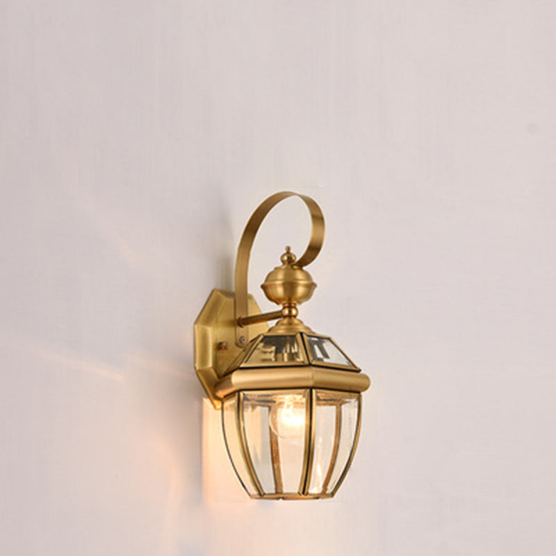 Contemporary Scandinavian Hexagonal Round Square Glass Brass 1/3 Light Wall Sconce Lamp For Garden | Kalsten